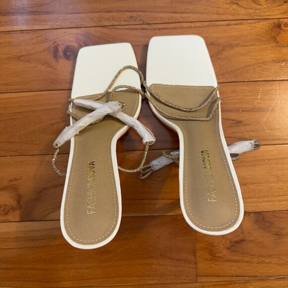 Fashion Nova Shoes - NO BOX Women FashionNova Shine in the Night Rhinestone Heels in White Size US 9